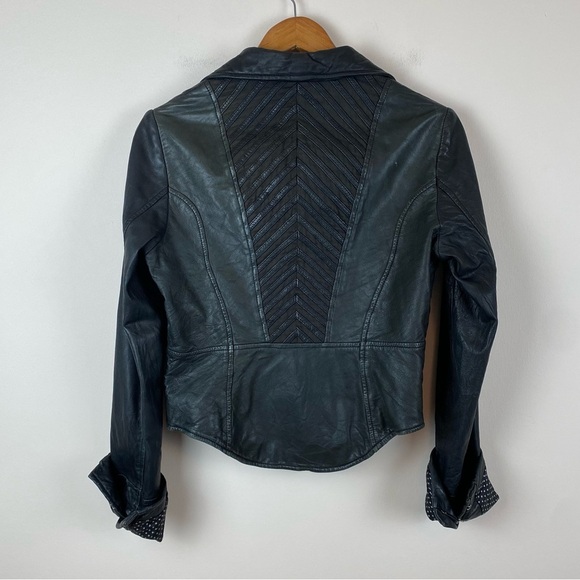Joie Double Breasted Leather Jacket - Picture 2 of 10